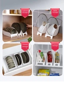1pc Simple White Multifunction Dish Draining Rack, PP Portable Dish Storage Rack For Kitchen - White - View 7