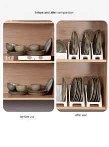 1pc Simple White Multifunction Dish Draining Rack, PP Portable Dish Storage Rack For Kitchen - White - View 1