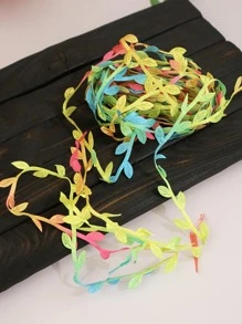 1pc Color Block Gift Wrap Webbing, Modern Polyester Leaf Decor Decorative Webbing For Party - Multicolor - View 5