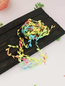 1pc Color Block Gift Wrap Webbing, Modern Polyester Leaf Decor Decorative Webbing For Party - Multicolor - View 4