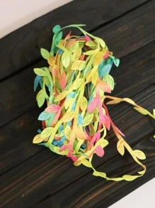 1pc Color Block Gift Wrap Webbing, Modern Polyester Leaf Decor Decorative Webbing For Party - Multicolor - View 9