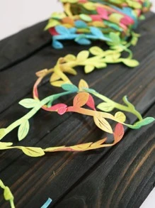 1pc Color Block Gift Wrap Webbing, Modern Polyester Leaf Decor Decorative Webbing For Party - Multicolor - View 8