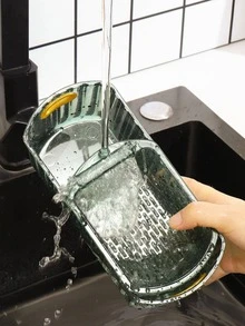 1入組食物貯藏極簡風格綠色透明收納雙層排水盒適用於家庭 - 綠色 - 查看 5