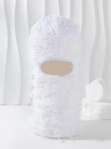 1頂男女通用實色毛茸茸防風時尚拉法帽,適用於戶外街頭 - 白色 - 查看 2