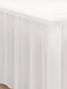 2pcs/Set PEVA Disposable Table Cover, Daily White Ruffle Trim Disposable Tablecloth For Party