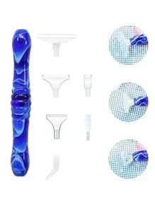 7 chiếc ABS Tranh Gắn Đá Dụng Cụ Đơn Giản Khối Màu Tranh Gắn Đá Bút Khoan Cho Tự Làm Tranh Gắn Đá - Màu xanh lam - Xem 1