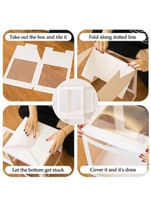 字母名字盒字母 A-Z 气球透明盒生日婚礼派对装饰派对用品 - 白色 - 查看 3