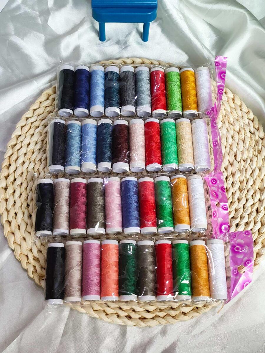20 carretes de hilos de coser de colores aleatorios mezclados (Embalaje, productos enviados en colores aleatorios) - Multicolor - Ver 1