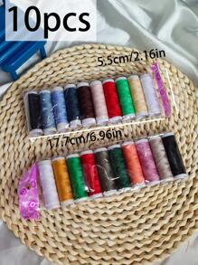 20 carretes de hilos de coser de colores aleatorios mezclados (Embalaje, productos enviados en colores aleatorios) - Multicolor - Ver 3