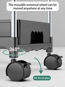 1pc ABS Spice Storage Rack, Modern Multifunction Plain Multi-layer Spice Storage Rack For Kitchen - Black - View 6