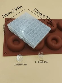 1套25格梭芯盒帶25入組梭芯用於縫紉機簡約透明梭芯