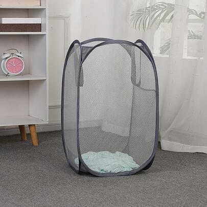 1pc Plain Laundry Hamper Laundry Hamper, Washing Basket Bathroom Organizer, Basket, Storage Basket, Foldable Laundry Basket