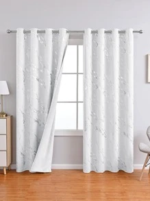 1pc Metallic Pattern Curtain, Modern Polyester Single Panel Blackout Curtain For Home - Multicolor - View 11