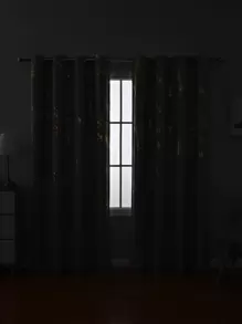 1pc Metallic Pattern Curtain, Modern Polyester Single Panel Blackout Curtain For Home - Multicolor - View 9