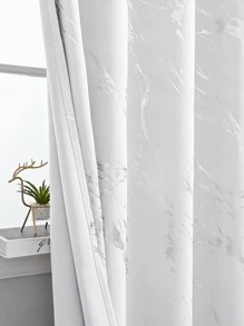 1pc Metallic Pattern Curtain, Modern Polyester Single Panel Blackout Curtain For Home - Multicolor - View 1