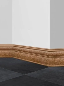 1卷1.1米冬季装饰3D泡沫自粘叶子浮雕设计家居装饰，翻新升级，增加幸福感踢脚线 - 銅色 - 查看 1