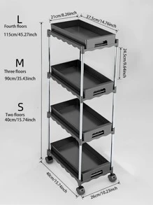 1pc ABS Spice Storage Rack, Modern Multifunction Plain Multi-layer Spice Storage Rack For Kitchen - Black - View 7