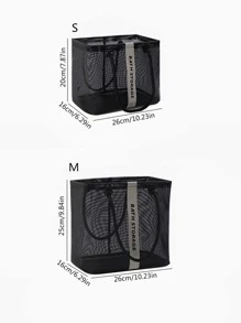 1pc Mesh Toiletry Travel Bag,Boho Vibes - Black - View 2