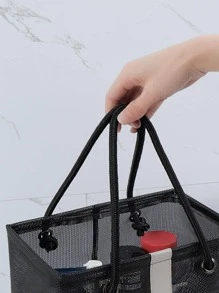 1pc Mesh Toiletry Travel Bag,Boho Vibes - Black - View 6