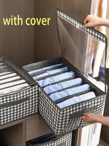 1入組千鳥格圖案抽屜收納盒 - 彩色 - 查看 1