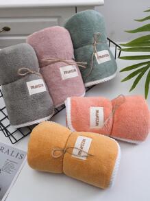 1pc Patch Decor Towel - Dark Grey - View 7