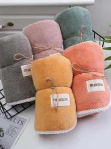 1pc Patch Decor Towel - Dark Grey - View 8