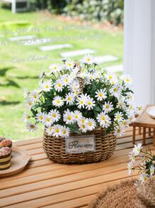 1 件/3 件/6 件，人造雏菊花束，多头小人造雏菊，假叶绿叶，适合户外窗框悬挂，家居装饰，派对，节日，情人节礼物，婚礼装饰，新娘花束，胸花，餐厅，卧室花瓶装饰，DIY 生日蛋糕，新年装饰，拍摄道具，情人节，礼物 - 彩色 - 查看 5