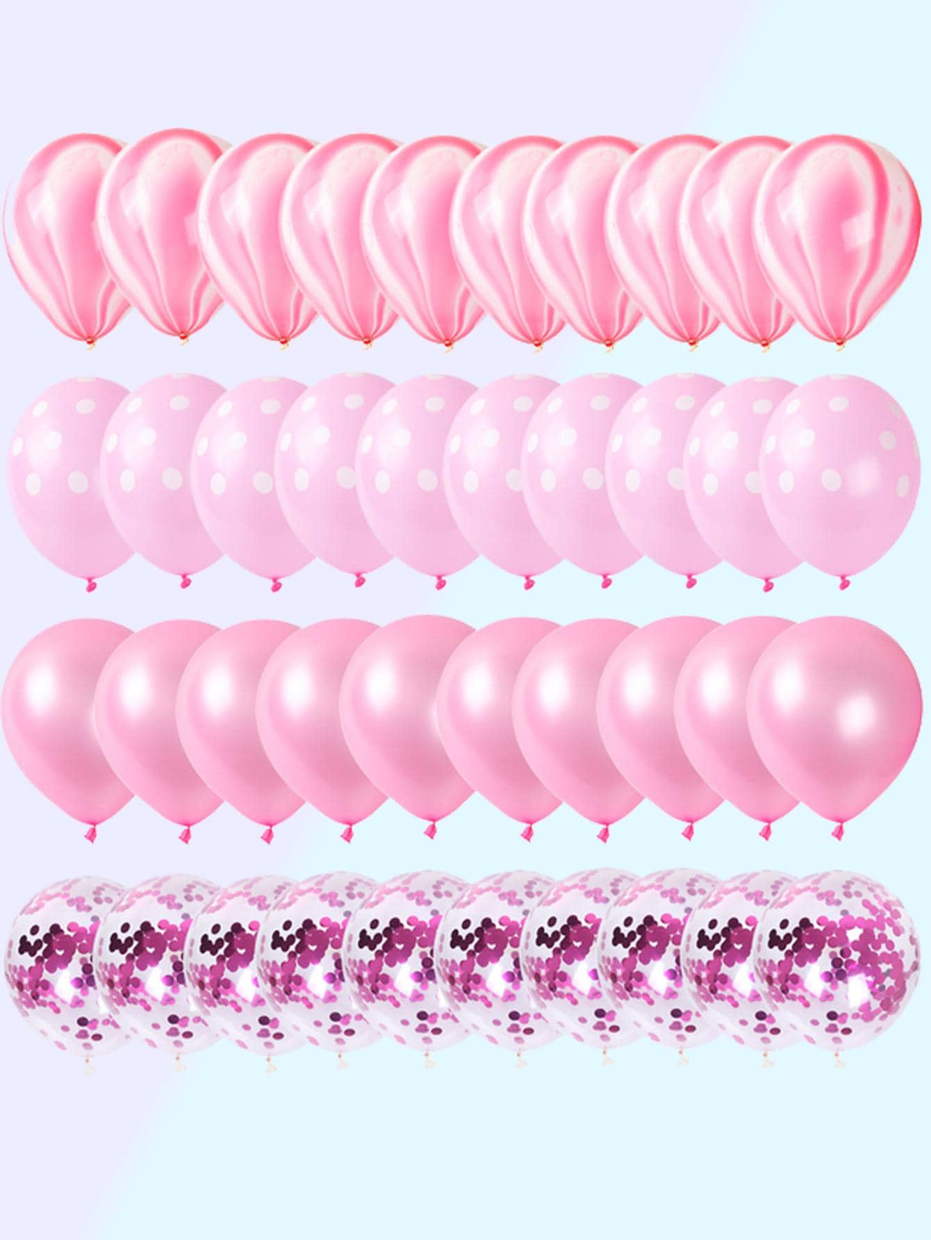 60pcs Latex Balloon, Modern Mixed Color Confetti Decor Decorative Balloon For Party - Pink - View 1