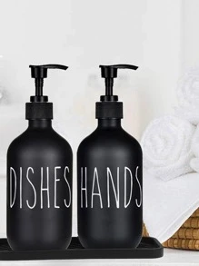 3 件套字母图案乳液分配器家居浴室装饰秋季装饰返校季 - 黑色 - 查看 5