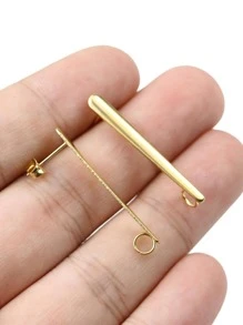6pcs/set Fashion Stainless Steel DIY Long Earrings Pendant Connector For DIY Jewelry Making - Yellow Gold - View 4