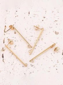 6pcs/set Fashion Stainless Steel DIY Long Earrings Pendant Connector For DIY Jewelry Making - Yellow Gold - View 2