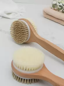 1 pieza Cepillo de baño de madera, decoración del hogar y del baño, decoración de otoño, de vuelta a la escuela