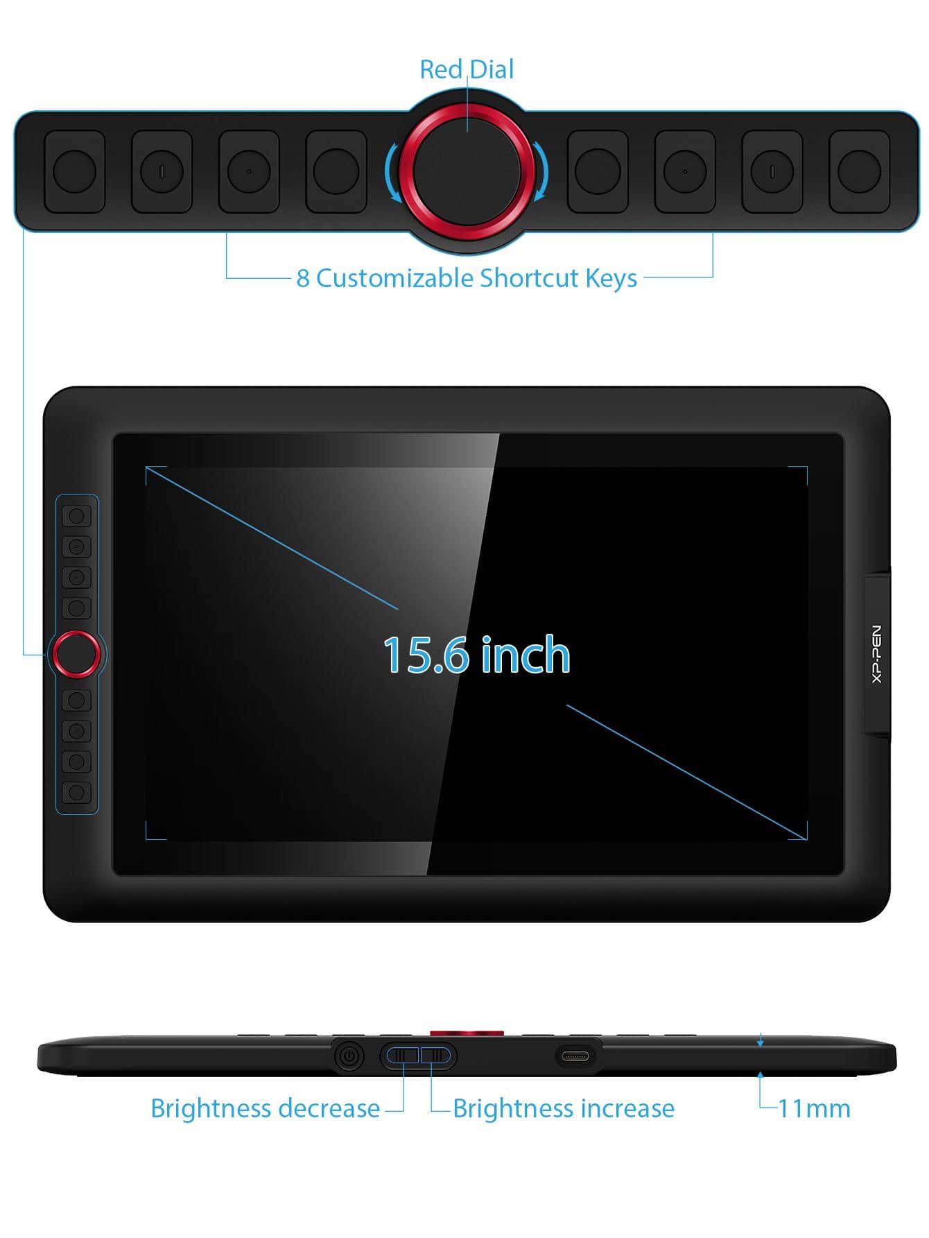 XPPen Artist 15.6 Pro Drawing Tablet with Screen Tilt Support Graphics