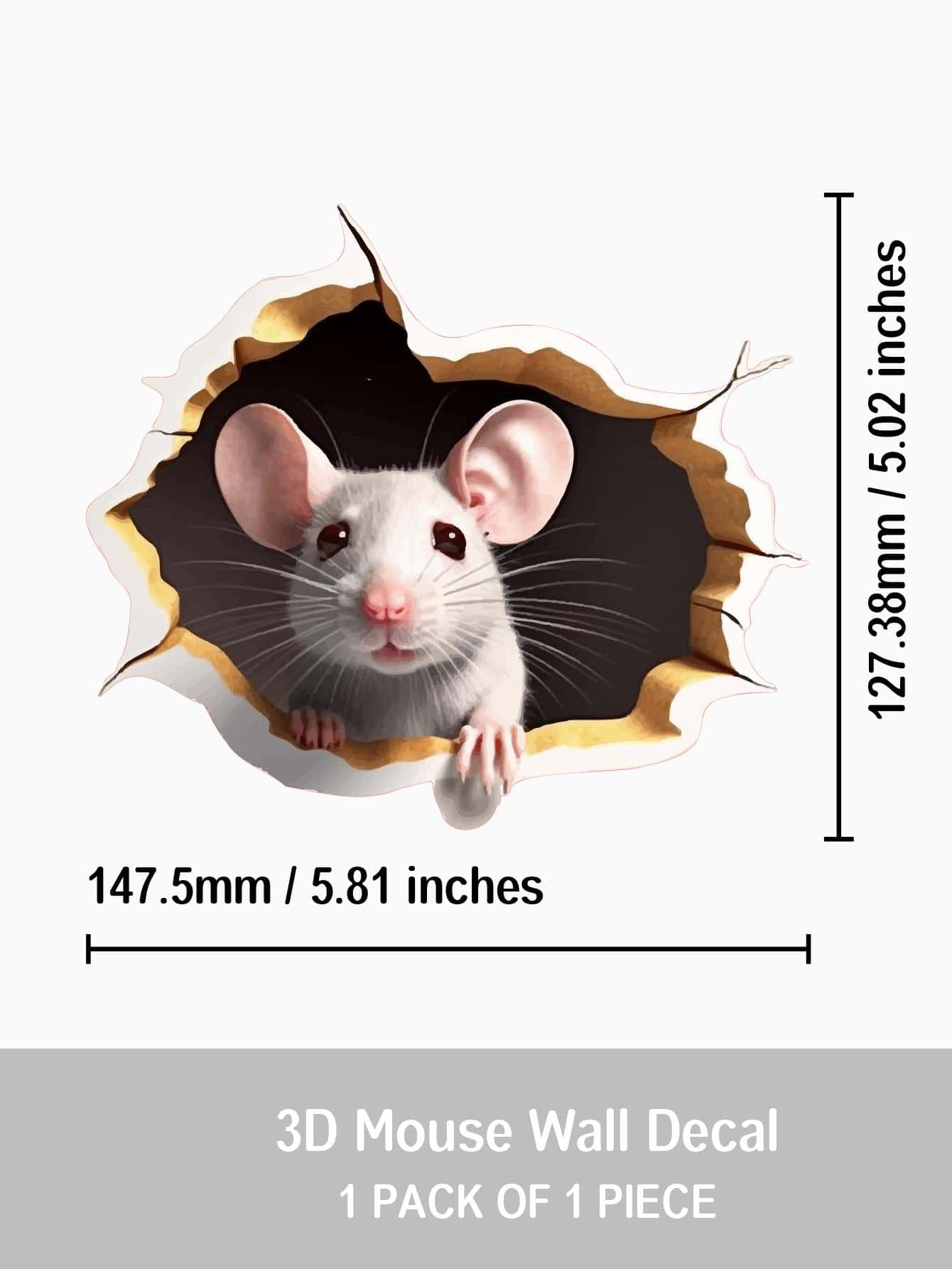 1pc PVC Wall Sticker, Modern 3D Mouse Pattern Wall Decal For Home SHEIN