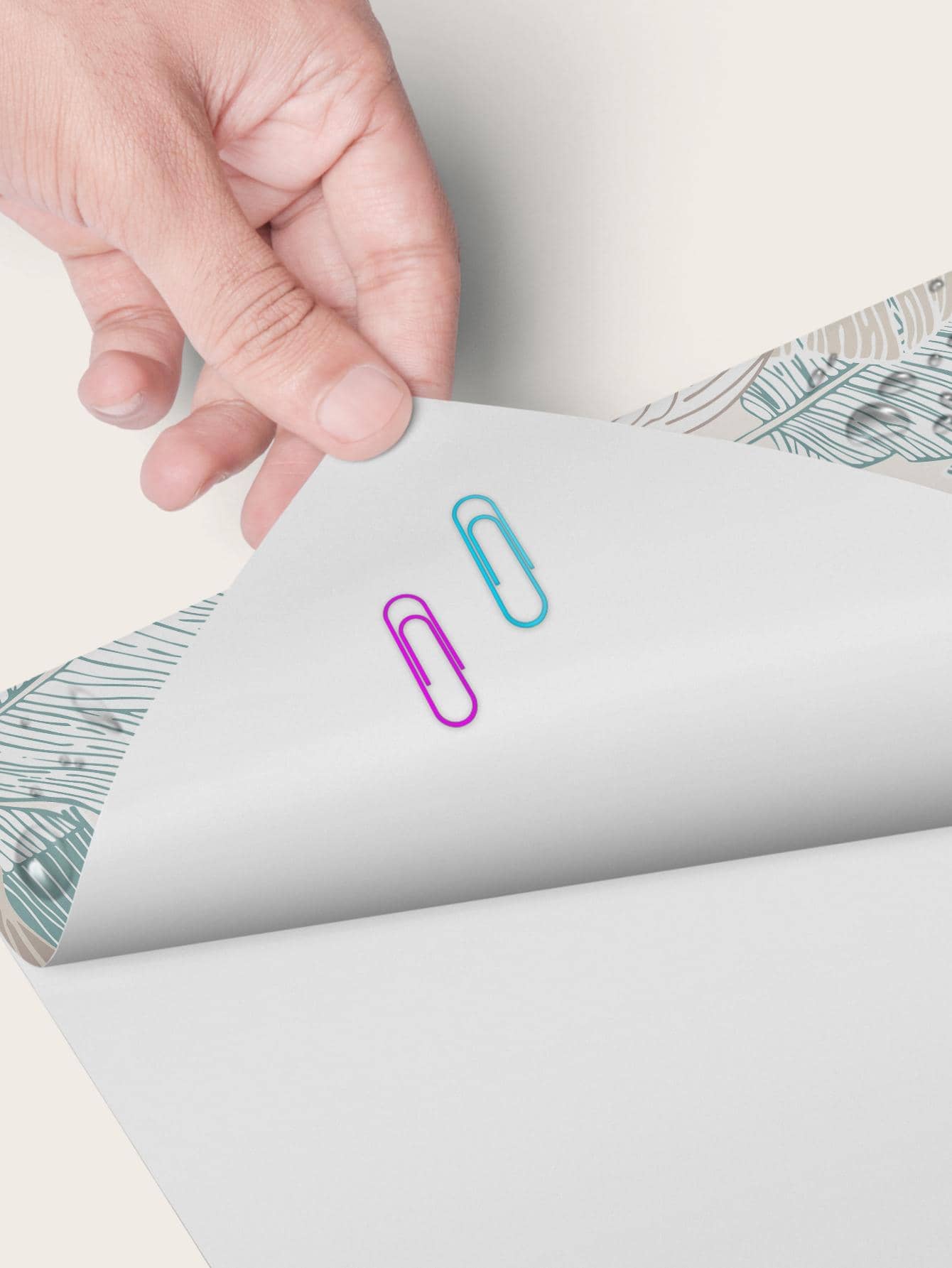 1set Leaf Print Wall Paper, Modern Tropical Leaf Print Waterproof Wall