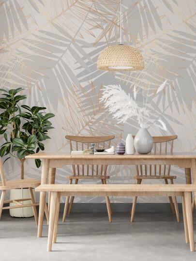 SUPSTICKER Tropical Needle Leaf Water Pattern Thickened Moisture Proof Self Adhesive Waterproof Home Wand Sticker Bedroom Living Room Bathroom, 1set Of *47.24x15.75inches, Renovation Stickers Peel Panels, Paper, Wallpapers, ation Items Refresh Your Home, Rama Birthday Graduation