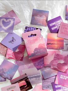 1包混合图案贴纸 返校贴纸 剪贴簿用品 趣味贴纸 笔记本电脑贴纸 Kindle手机贴纸 - 紫色 - 查看 1