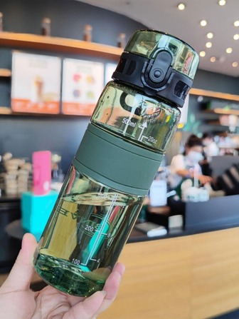 1 件便携式 500 毫升塑料水瓶，现代透明运动水瓶，适合户外