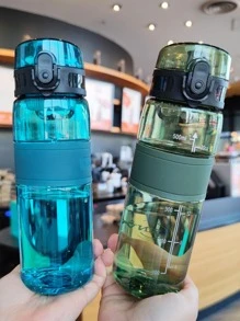 1 件便携式 500 毫升塑料水瓶，现代透明运动水瓶，适合户外 - 綠色 - 查看 3
