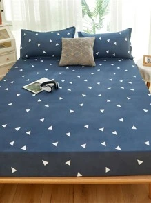 1入組幾何圖案床笠臥室現代織物床笠 - 彩色 - 查看 3