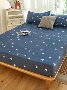 1入組幾何圖案床笠臥室現代織物床笠 - 彩色 - 查看 1