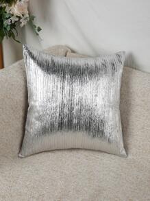 1入組無填充物金屬靠墊套現代織物裝飾抱枕套適用於客廳家居裝飾 - 銀色 - 查看 3