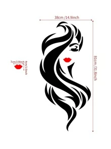 1pc PVC Wall Decal, Modern Figure Graphic Wall Sticker For Home Wall Decor - Multicolor - View 3