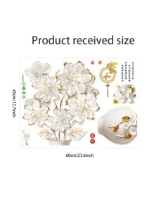 1pc Nordic Style Flower Vase Home Decor Wall Sticker - Multicolor - View 4