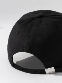 1pc Unisex Cross Embroidered Adjustable Casual Baseball Cap, For Outdoor - Black - View 3