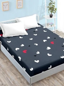 1入組心形圖案床笠臥室現代織物床笠 - 彩色 - 查看 2