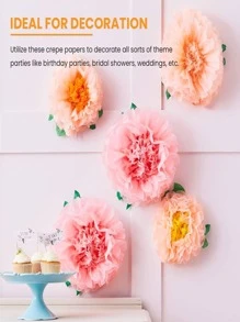 1pc Multicolor Tissue Crepe Paper Streamers Tassel Garland Kit For Christmas Baby Shower Birthday Party Supplies Engagement Wedding Wall Decoration Crafts - Mauve Purple - View 5