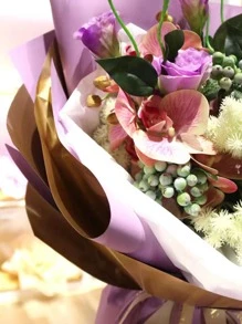 10入組/套PVC花卉包裝紙現代雙色派對花卉包裝紙 - 紫色 - 查看 3