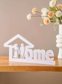1pc Đồ trang trí đồ họa chữ và hình, Đồ trang trí bằng PVC hiện đại để trang trí nhà Quà tặng tốt nhất - trắng - Xem 3