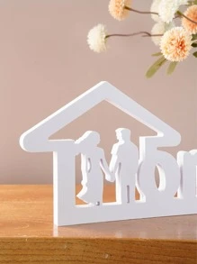 1pc Đồ trang trí đồ họa chữ và hình, Đồ trang trí bằng PVC hiện đại để trang trí nhà Quà tặng tốt nhất - trắng - Xem 2